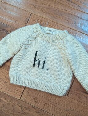 Huggalugs hi. Black Crew Neck Knit Sweater